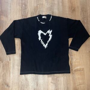 Black Heart Design Sweater